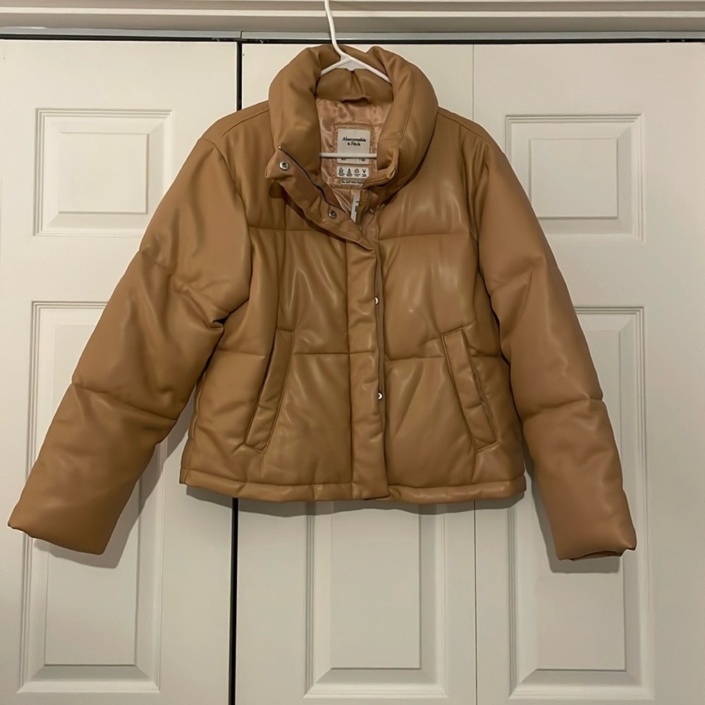 A&F Mini Vegan Leather Puffer Jacket